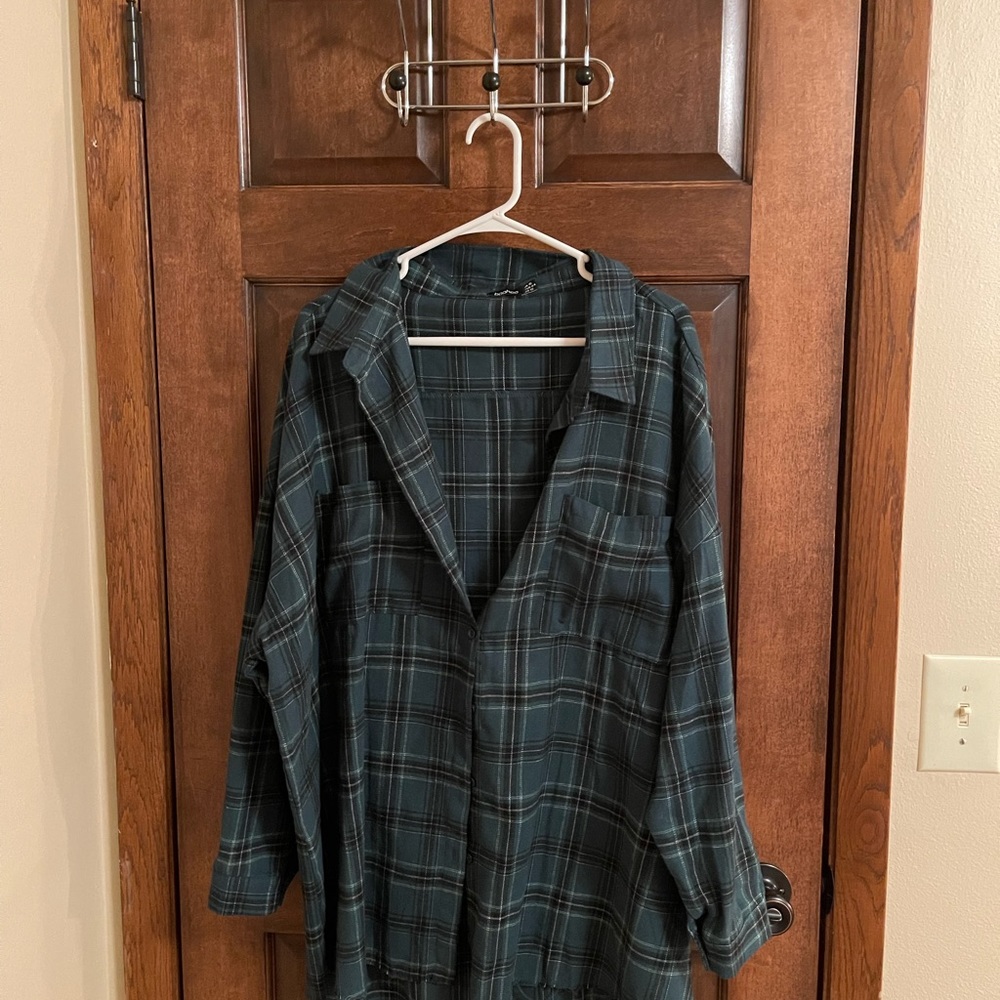 Multi-colored, oversized flannel